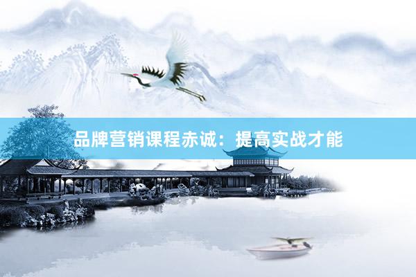 品牌营销课程赤诚：提高实战才能